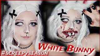 Halloween make up tutorial White Bunny #screepyseason
