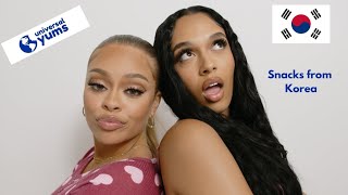 Latto and Brook try some Korea Snacks sent by Universal Yums 🇰🇷 | Universal Yums Box