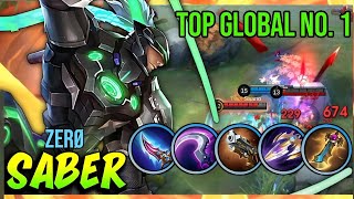 Hard Carry Top Global No. 1  Saber! Best Build and Emblem for Saber 2024 | Mobile Legends