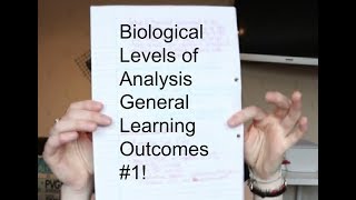 Biological Levels of Analysis: General Learning Outcomes #1