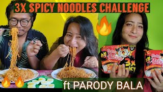 3x Spicy Noodles Challenge ft Parody Bala