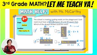 3rd | Find the Area Using A = L x W Formula (Real-World Problem) | Math Help with Ms. McCarthy