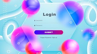 Animated Glassmorphism login form using HTML and CSS | Hexagon Style Animated Login Form