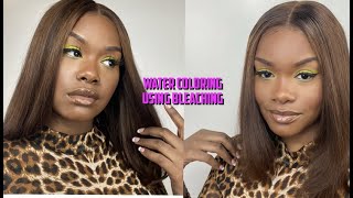 NA BEAUTY HAIR REVIEW USING WATER COLOR BLEACH METHOD ON 16 INCH LACE BOB FROM ALIEXPRESS