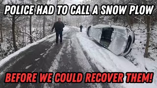 Police Had To Call A Snow Plow Just To Get To The Vehicle! | Snow & Ice Recoveries