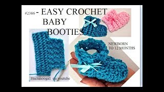 EASY crochet BABY BOOTIES, # 2386