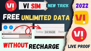 Vi Unlimited 4g Data Without Any Recharge || (24×7) || Vi Free Data Trick || Vi Free Internet
