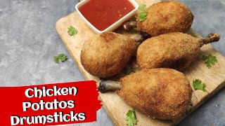 Chicken Potatos Drumsticks😋 yummiest ever #drumsticks