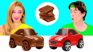 Real Food vs Chocolate Food Challenge | Amazing Food Challenges by BaRaDa
