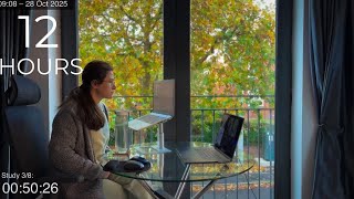 12-Hour LIVE Study With Me 🎓 | Cozy UK Ambience | Custom Pomodoro Timer | Deep Work Mode