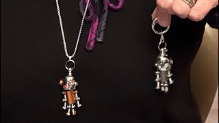 Robot fidget charms! Can be used as keychains or necklaces! See them up close!