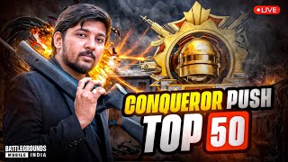 CONQUEROR PUSH TOP 50 CHALLENGE 50K 😍 || BGMI LIVE TELUGU || WARRIOR IS LIVE - 2142