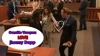 Camille Vasquez Runs To Say Bye To Johnny Depp Before He Leaves Courtroom  💕 So cute.