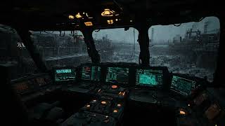 Rain and Thunderstorm Sounds in Abandoned Industrial Site Covered with Snow–Relaxing Sleep Ambience