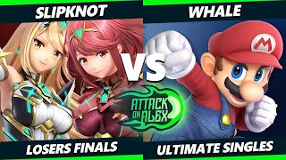 Attack on Alex 47 LOSERS FINALS - Slipknot (Pyra Mythra) Vs. Whale (Mario) Smash Ultimate - SSBU