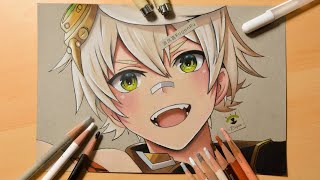 How to draw an anime-style game character with Prismacolor pencils [350]