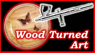Woodturning Art with Airbrushing and Crushed Stone Inlay