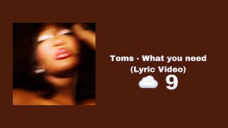 Tems - What you need (Lyric Video)