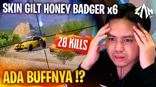Gilt Honey Badger X6 Skin: Any Buff? - 28 Kills | PUBG Mobile Indonesia