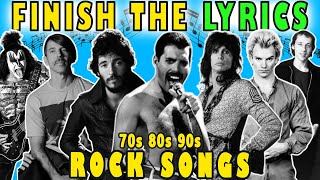 Finish the Lyrics - 70s, 80s, 90s Rock Songs 🎶 Rock Songs Music Quiz