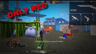 ONLY RED 🍒 M1887 HEADSHOT 😱🍷!!FREE FIRE 🚒🔥 1 V 3 CLUTCH VIDEO 📸!!#garenafreefirelive #video 