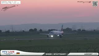 Eurowings Airbus early takeoff  in sunrise from Stuttgart Airport | PFV live airport clips