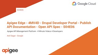 Apigee Edge - 4MV4D - Drupal Developer Portal - Publish API Documentation - Open API Spec - S04E06