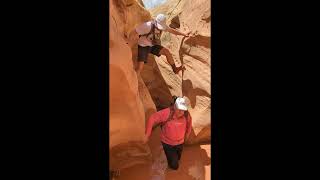 Dad and Andrew in Little Wild Horse Canyon - The Water Hazard