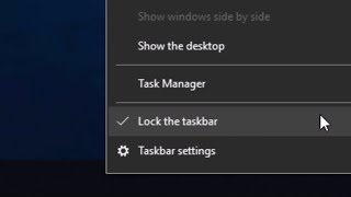 lock the taskbar [windows 10][turn on subtitles]