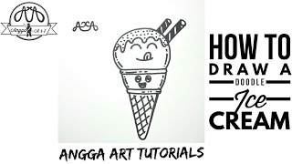 How to Draw a Doodle Ice Cream Cone | Angga Art Tutorials