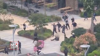 Off-duty police officers stop knife attack in London