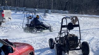 Drifting Go Karts in the Snow!