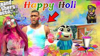 Franklin & Shinchan Celebrating Holi In GTA 5 || Playing Holi In GTA 5