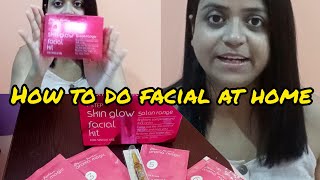 How to do facial at home// Aroma magic facial kit//7steps Skin glow facial kit