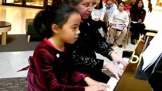 Kaya's piano performance at North Point Mall on Dec 12, 2009 - Away in a Manger