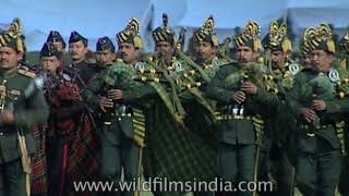 Akash Ganga bagpipe band, at a polo event sponsored by vintage Reid & Taylor