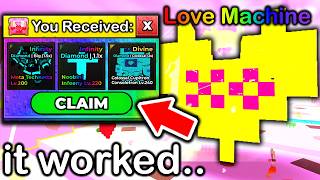 Using VALENTINE MACHINE GLITCH For 100% INFINITY BRAINROTS in Escape Tsunami For Brainrots