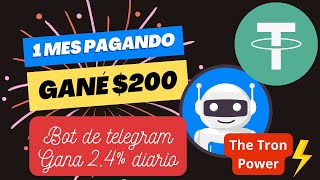THE TRON POWER CUMPLE 1 MES PAGANDO SIN PROBLEMAS - GENERA 2.4% DIARIO SIN REFERIR