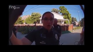 Woman goes off on officer from her ring camera