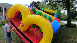 Multiple inflatable units in customers yard. [ Why is 2 better than 1? ]