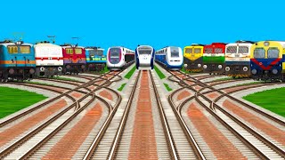 EVERY Epic Trains Crossing by Curved Diamond Railroad tracks ll Junction/train simulator gameplay 