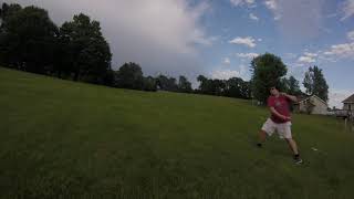 Disc golf chase with Walker