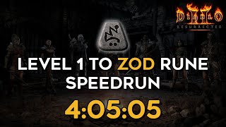 LEVEL 1 TO ZOD SPEEDRUN WORLD RECORD | 4:05:05 IGT | DIABLO 2 RESURRECTED