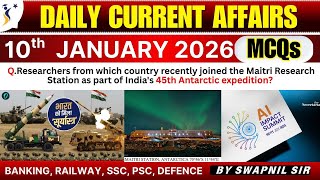 10 January 2026 Daily Current Affairs | Bank, SSC, RRB Exams | Swapnil Sir | Siddhantu Education