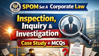 Inspection, Inquiry & Investigation | SPOM Set A Corporate Law | ICAI | Case Study + MCQs