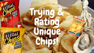 Guess the Chip Flavors Challenge, Horse, Maggot Cheese, Squid, Garlic Oyster & more! Gag Warning ⚠️