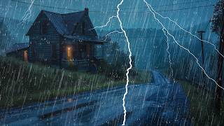 Di Adiós al Estrés con Lluvia Fuerte y Truenos – Ruido Blanco para Relajación Profunda de Noche