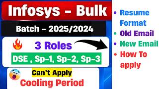 🔥Finally Infosys Mass Hiring Drive Announced | Infosys SP/DSE Hiring | 2025, 2024 Batch Hiring
