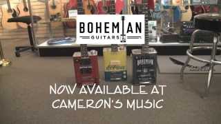 Kenny Hill demonstrates the new oil can guitars from Bohemian.