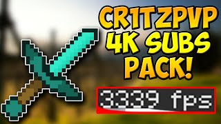 Minecraft PvP Texture Pack - Cr1tzPvP 4k Subs Edit Resource Pack FPS BOOST NO LAG 1.10 1.9 1.8 1.7